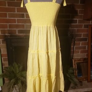 Pink Lily Yellow Midi Dress
